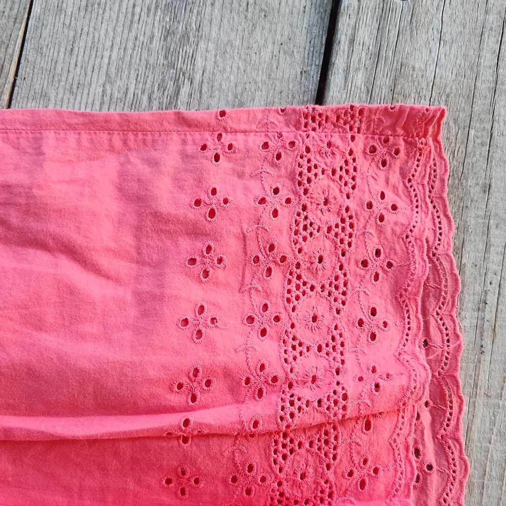 Pink Eyelet Cotton Tank Ruffle Dress Small Easter Spring - Picture 6 of 7